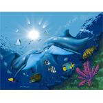 Kissing Dolphins Limited Edition Giclee